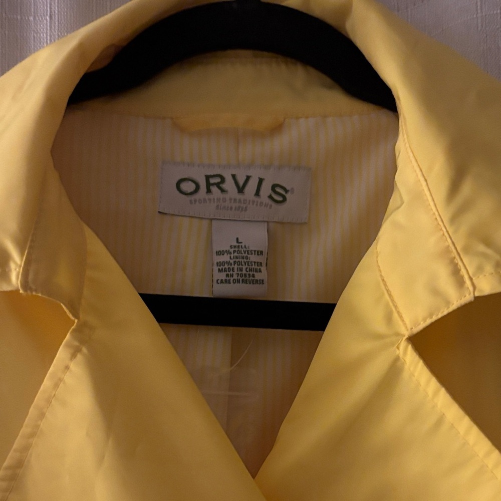 Orvis Women's Sunny Yellow Belted Trench Coat Size L - like new - Picture 2 of 5